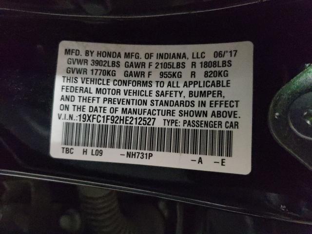 2017 HONDA CIVIC TOUR 19XFC1F92HE212527