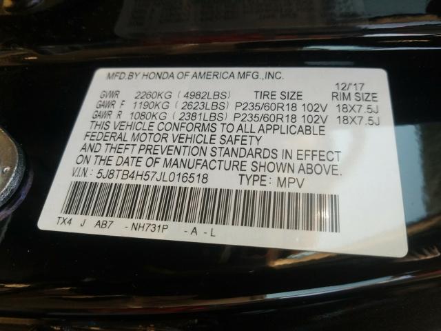 2018 ACURA RDX TECHNO 5J8TB4H57JL016518