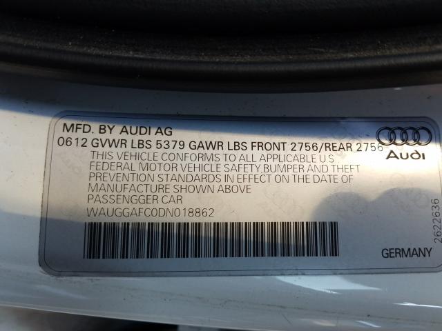 2013 AUDI A6 PREMIUM WAUGGAFC0DN018862