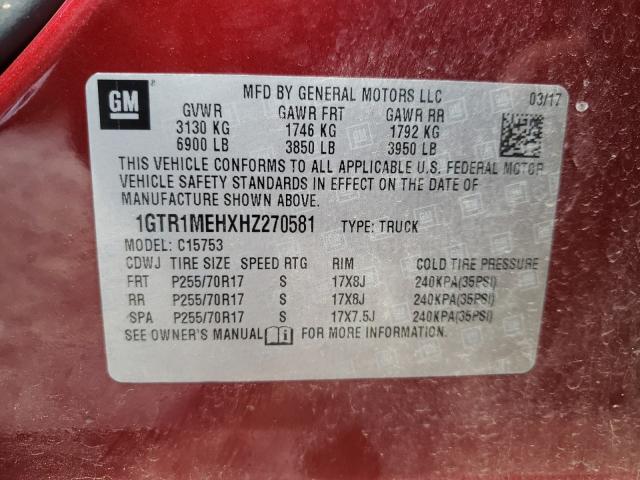 2017 GMC SIERRA C15 1GTR1MEHXHZ270581