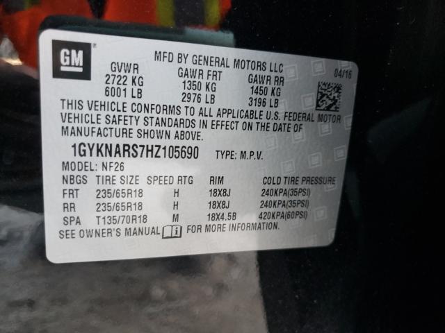 2017 CADILLAC XT5 1GYKNARS7HZ105690