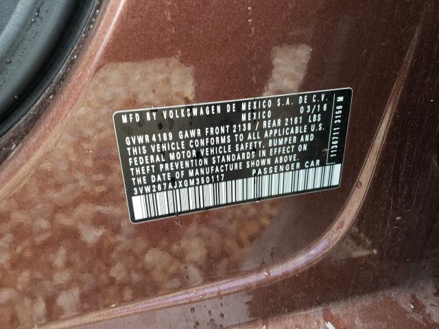 2016 VOLKSWAGEN JETTA HYBR 3VW267AJXGM350117