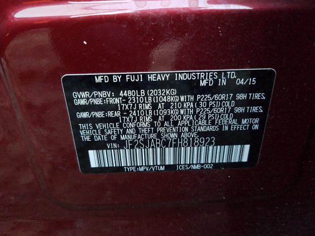 2015 SUBARU FORESTER 2 JF2SJABC7FH818923