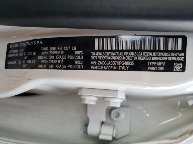 2017 JEEP RENEGADE L ZACCJABB7HPG48035