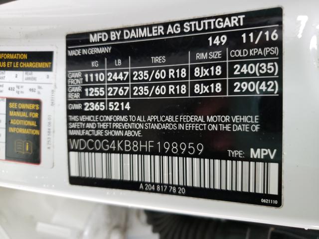 2017 MERCEDES-BENZ GLC 300 4M WDC0G4KB8HF198959