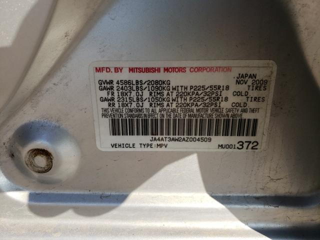 2010 MITSUBISHI OUTLANDER JA4AT3AW2AZ004509