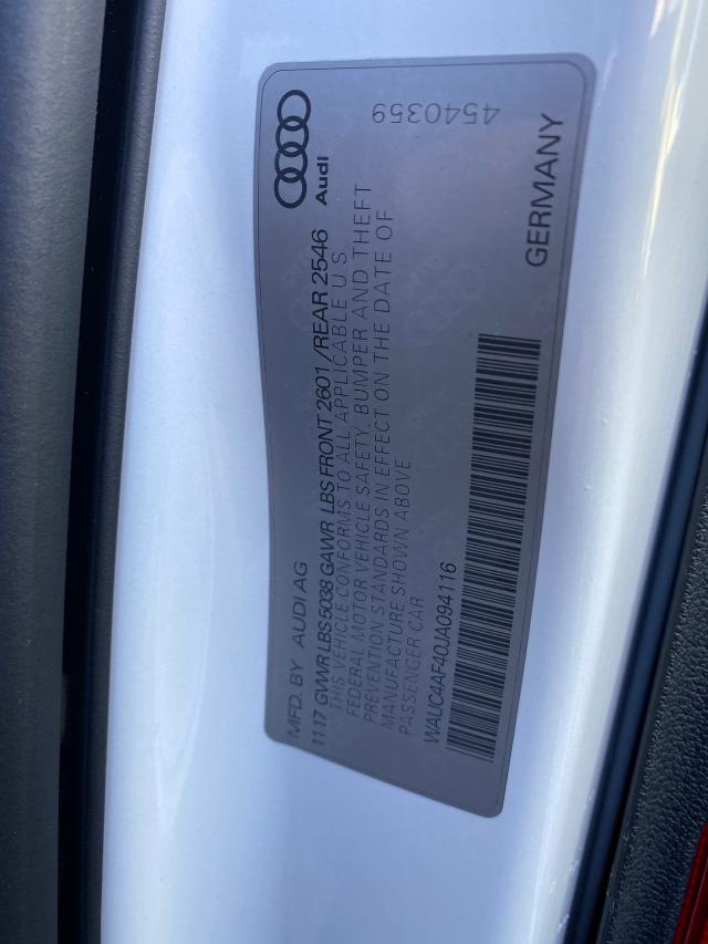 2018 AUDI S4 PRESTIG WAUC4AF40JA094116