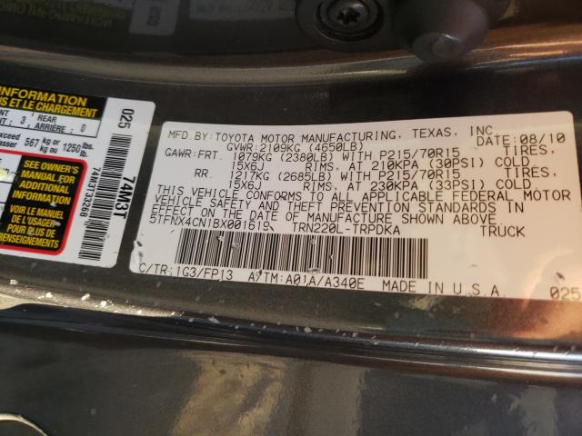 2011 TOYOTA TACOMA 5TFNX4CN1BX001619