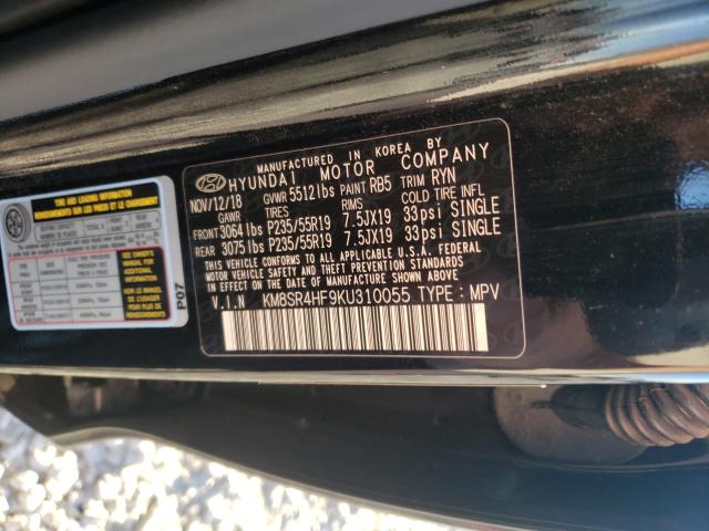 2019 HYUNDAI SANTA FE X KM8SR4HF9KU310055