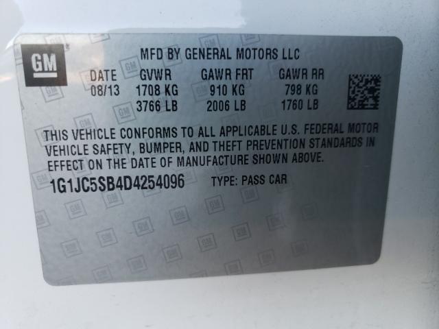 2013 CHEVROLET SONIC LT 1G1JC5SB4D4254096