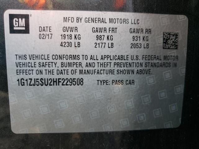 2017 CHEVROLET MALIBU HYB 1G1ZJ5SU2HF229508