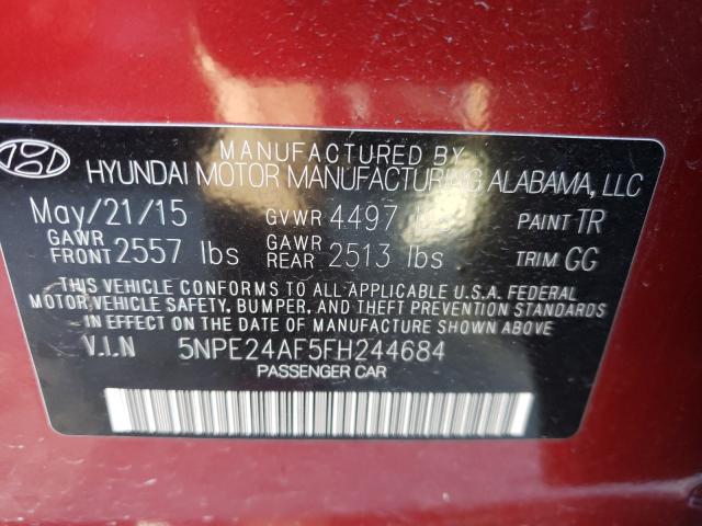 2015 HYUNDAI SONATA SE 5NPE24AF5FH244684