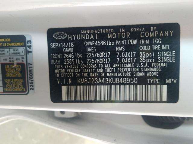 2019 HYUNDAI TUCSON SE KM8J23A43KU848950