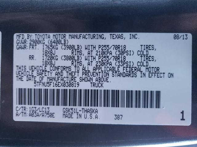 2014 TOYOTA TUNDRA SR 5TFNU5F16EX030819