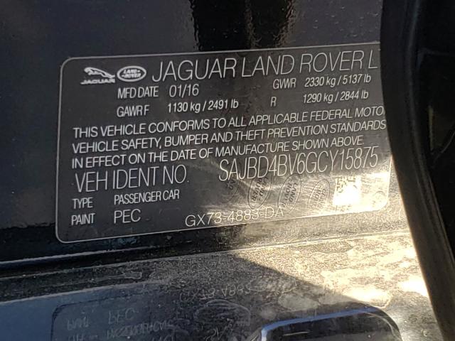 2016 JAGUAR XF PREMIUM SAJBD4BV6GCY15875