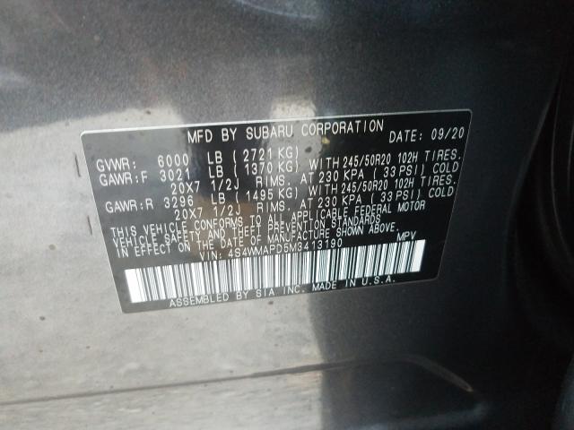 2021 SUBARU ASCENT LIM 4S4WMAPD5M3413190