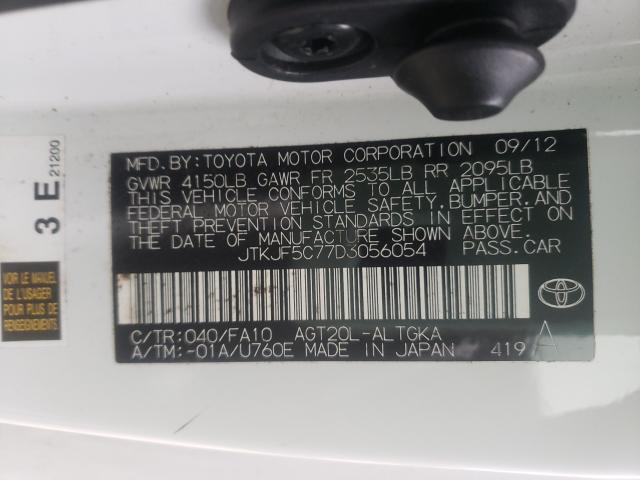 2013 TOYOTA SCION TC JTKJF5C77D3056054