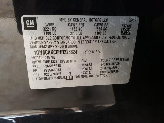 2017 CHEVROLET TAHOE C150 1GNSCAKC6HR326624
