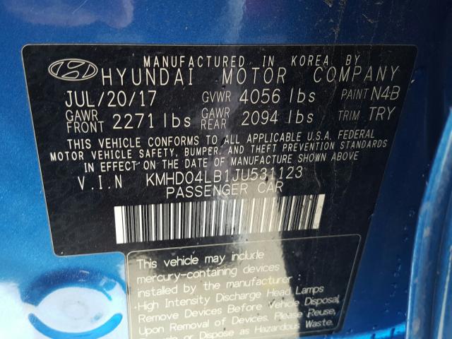 2018 HYUNDAI ELANTRA SP - KMHD04LB1JU531123