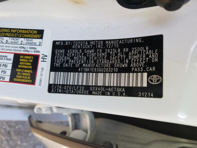 2016 TOYOTA AVALON XLE 4T1BK1EB3GU203210