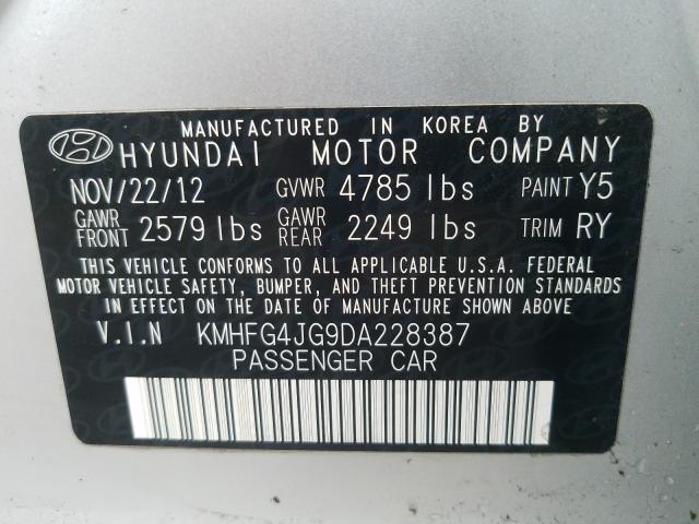 2013 HYUNDAI AZERA KMHFG4JG9DA228387
