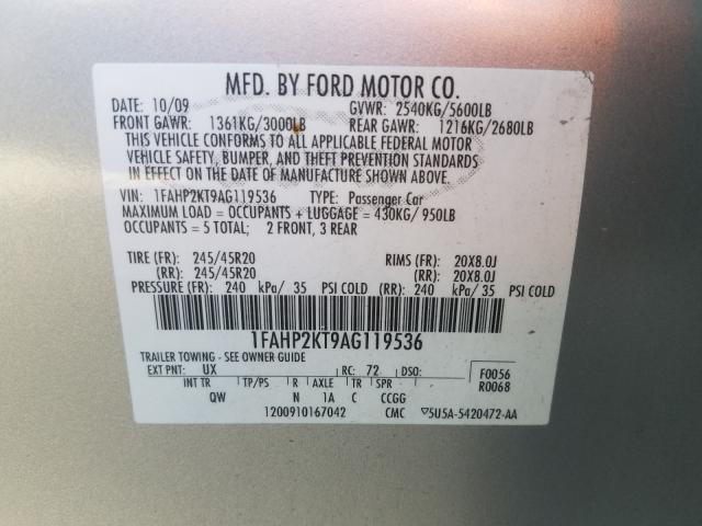 2010 FORD TAURUS SHO 1FAHP2KT9AG119536
