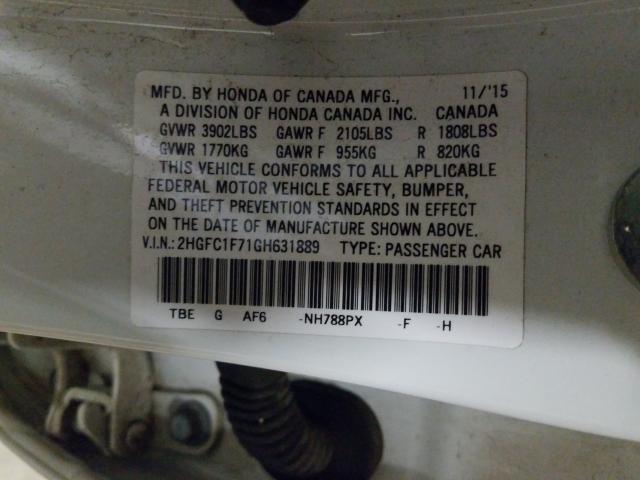 2016 HONDA CIVIC EXL 2HGFC1F71GH631889