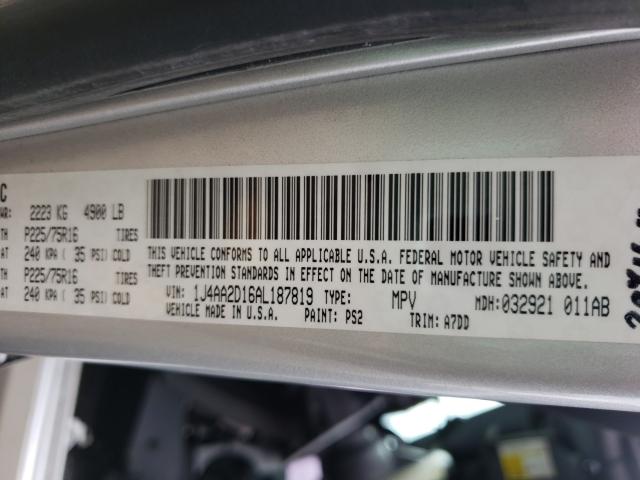 2010 JEEP WRANGLER S 1J4AA2D16AL187819