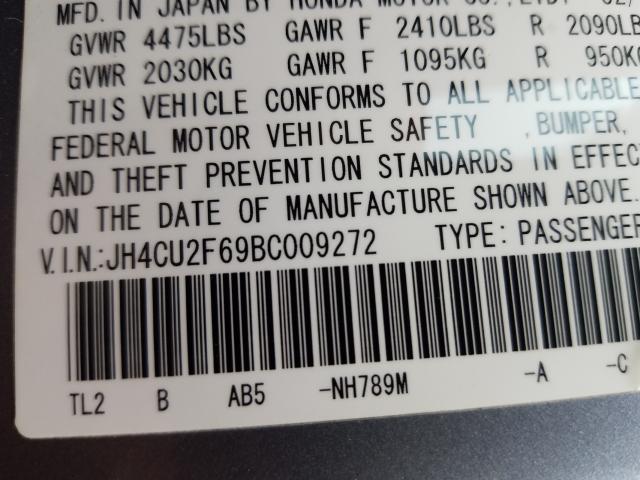 2011 ACURA TSX JH4CU2F69BC009272