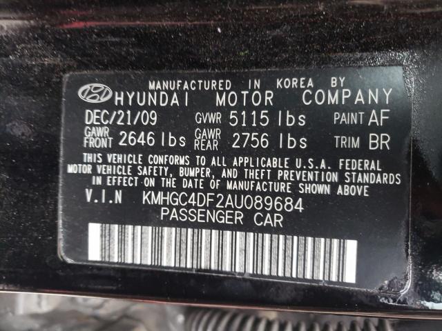 2010 HYUNDAI GENESIS 4. KMHGC4DF2AU089684
