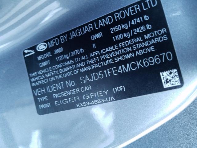 2021 JAGUAR F-TYPE R SAJD51FE4MCK69670