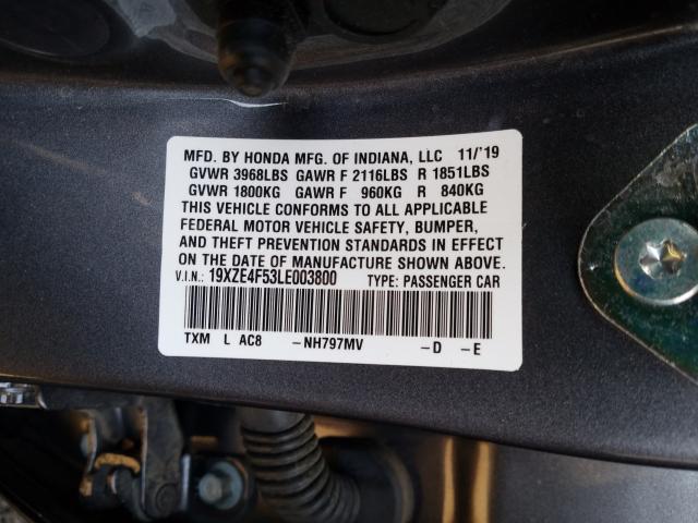 2020 HONDA INSIGHT EX 19XZE4F53LE003800