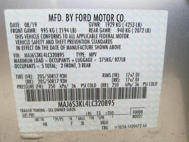 2020 FORD ECOSPORT T MAJ6S3KL4LC320895