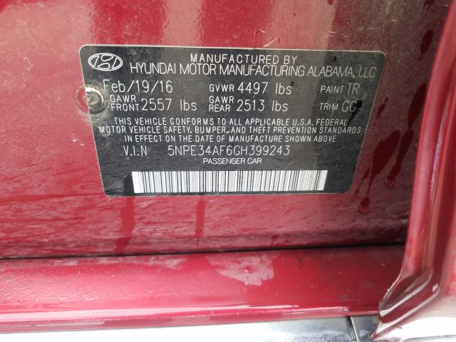 2016 HYUNDAI SONATA SPO 5NPE34AF6GH399243