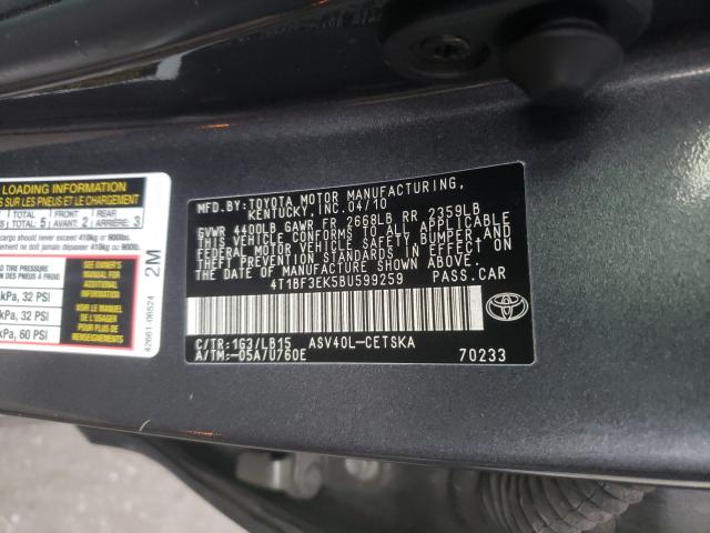 2011 TOYOTA CAMRY 4T1BF3EK5BU599259