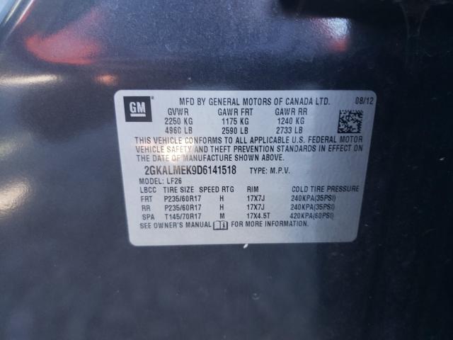 2013 GMC TERRAIN SL 2GKALMEK9D6141518