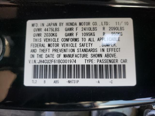 2011 ACURA TSX JH4CU2F61BC001974