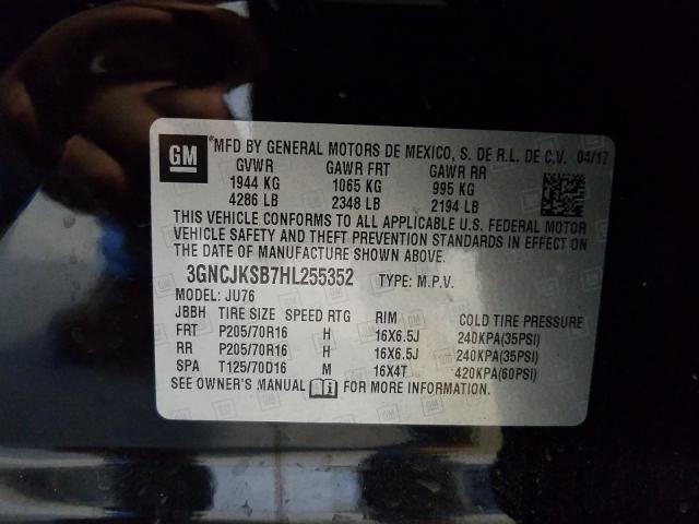 2017 CHEVROLET TRAX LS 3GNCJKSB7HL255352