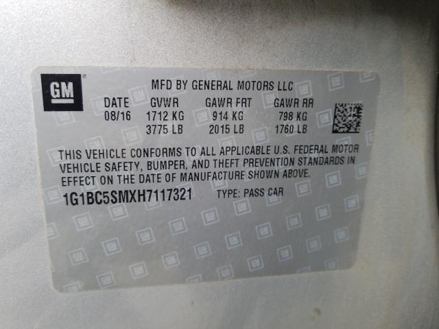 2017 CHEVROLET CRUZE LS - 1G1BC5SMXH7117321