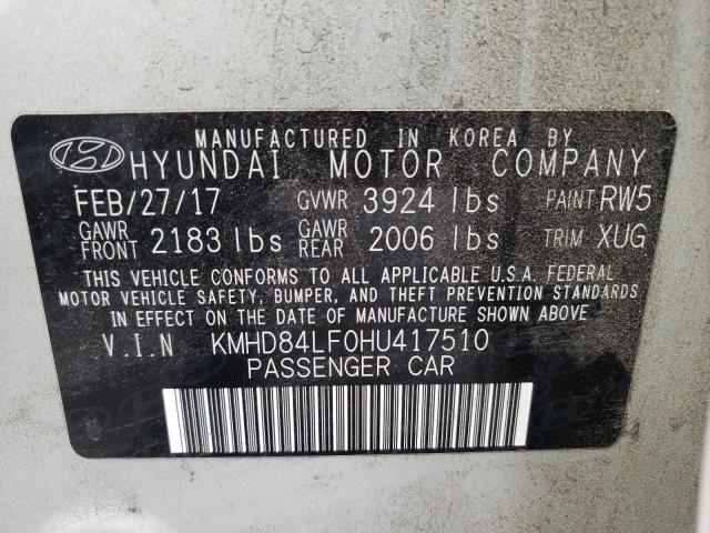 2017 HYUNDAI ELANTRA SE - KMHD84LF0HU417510