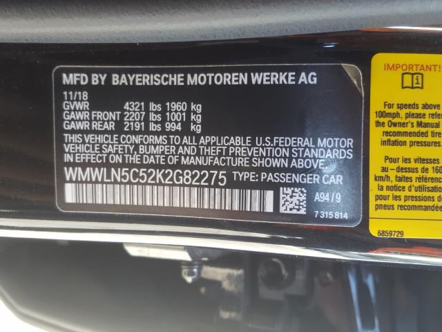 2019 MINI COOPER CLU WMWLN5C52K2G82275