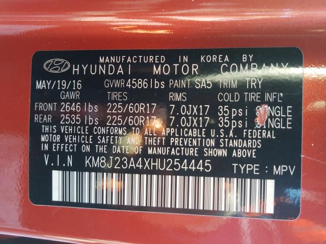 2017 HYUNDAI TUCSON SE KM8J23A4XHU254445