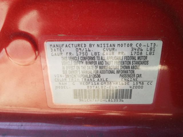 2017 NISSAN VERSA S 3N1CN7AP0HL813536