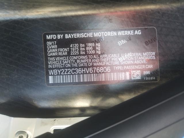 VIN WBY2Z2C36HV676806 2017 BMW I8 no.10