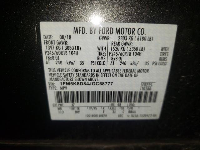2018 FORD EXPLORER X 1FM5K8D84JGC68777
