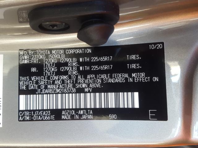 2021 LEXUS NX 300 BAS JTJDARBZ3M2183738