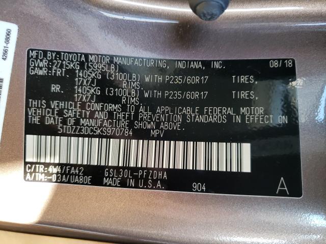 2019 TOYOTA SIENNA 5TDZZ3DC5KS970784
