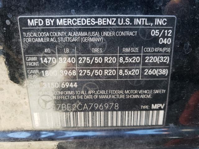 2012 MERCEDES-BENZ GL 450 4MA 4JGBF7BE2CA796978