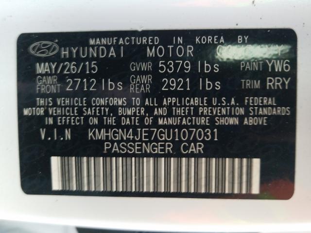 2016 HYUNDAI GENESIS 3. KMHGN4JE7GU107031