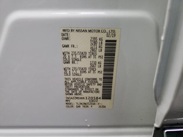 2019 NISSAN MURANO S 5N1AZ2MSXKN120584